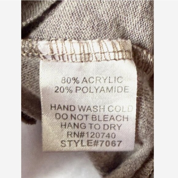 Mystree Gray Cowl Neck Sweater Women’s Size Small Ruffle Peplum Hem Knit Top - Picture 6 of 7